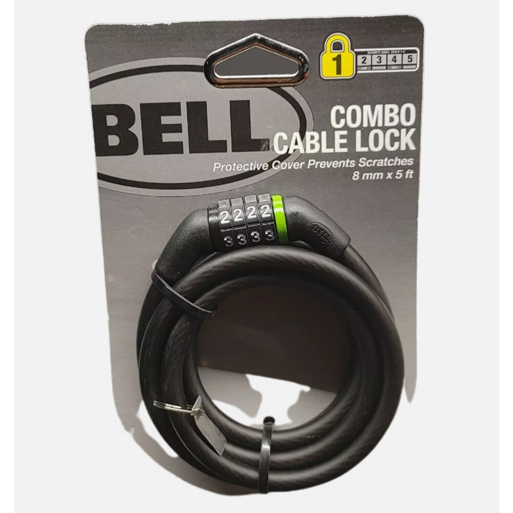 BELL Bicycle Combination Cable Lock 8MMX5FT Protective Cover NEW~BB106